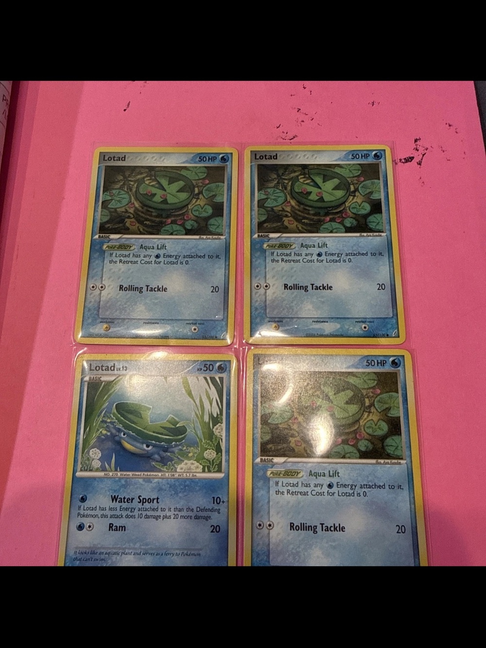 Set of 4 lotad pokémon tcg vtg 3x 55/100 1x 92/137 regular